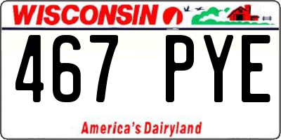 WI license plate 467PYE