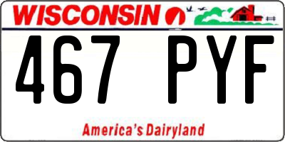 WI license plate 467PYF