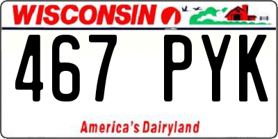 WI license plate 467PYK