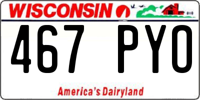 WI license plate 467PYO