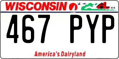 WI license plate 467PYP
