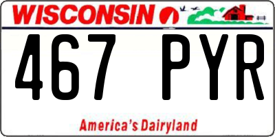 WI license plate 467PYR
