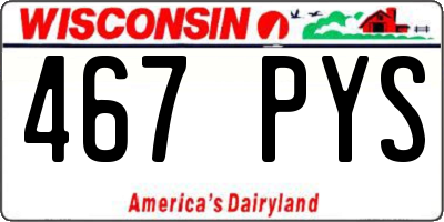 WI license plate 467PYS