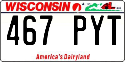 WI license plate 467PYT