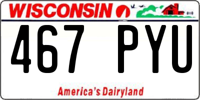 WI license plate 467PYU