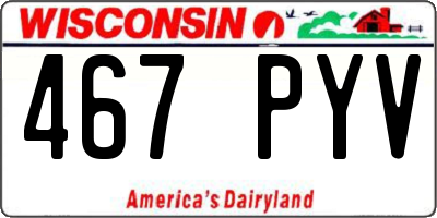 WI license plate 467PYV