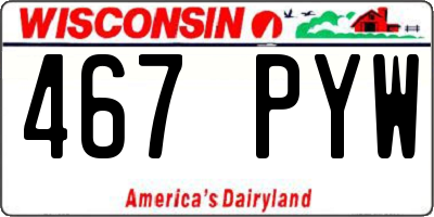 WI license plate 467PYW