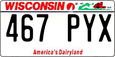WI license plate 467PYX