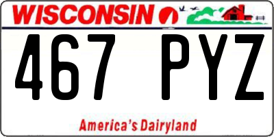 WI license plate 467PYZ