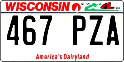 WI license plate 467PZA
