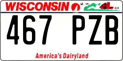 WI license plate 467PZB