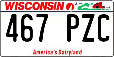 WI license plate 467PZC