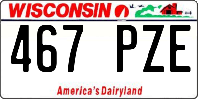 WI license plate 467PZE