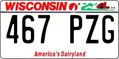 WI license plate 467PZG