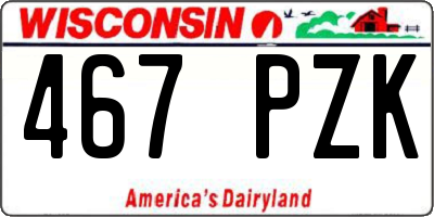 WI license plate 467PZK