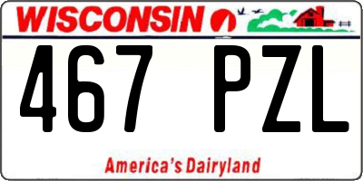 WI license plate 467PZL