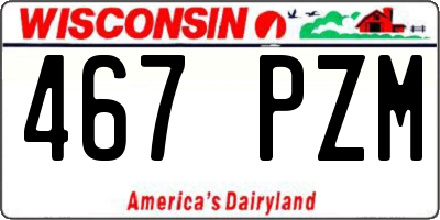 WI license plate 467PZM
