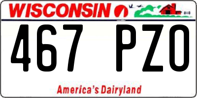 WI license plate 467PZO