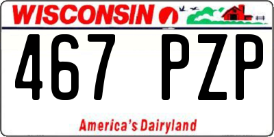 WI license plate 467PZP