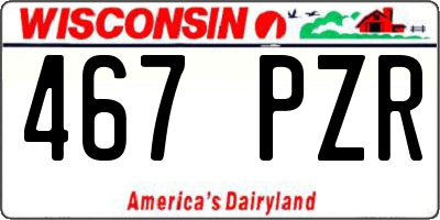WI license plate 467PZR