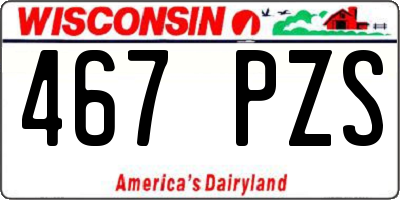 WI license plate 467PZS