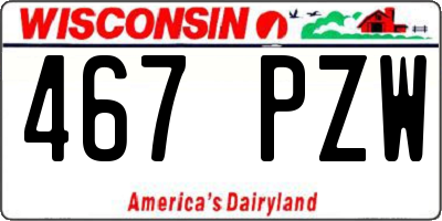 WI license plate 467PZW