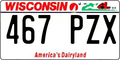 WI license plate 467PZX