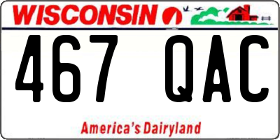WI license plate 467QAC