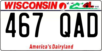 WI license plate 467QAD