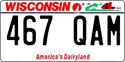 WI license plate 467QAM