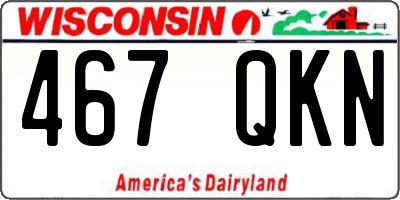 WI license plate 467QKN