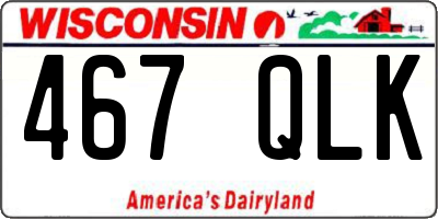 WI license plate 467QLK