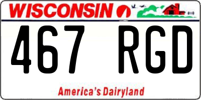 WI license plate 467RGD