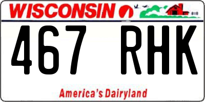 WI license plate 467RHK