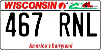WI license plate 467RNL