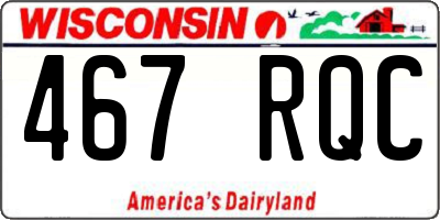 WI license plate 467RQC