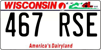 WI license plate 467RSE