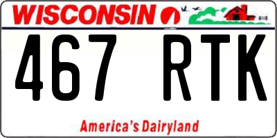 WI license plate 467RTK