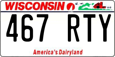 WI license plate 467RTY