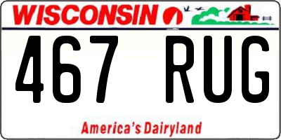WI license plate 467RUG