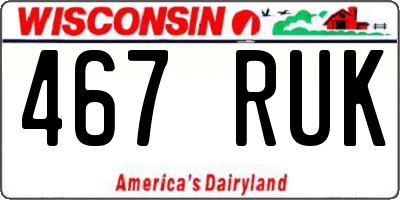 WI license plate 467RUK
