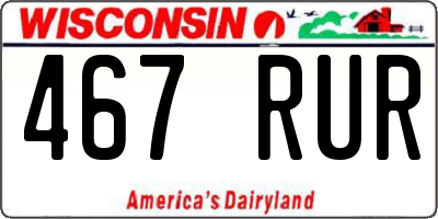 WI license plate 467RUR