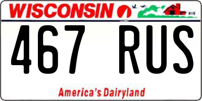 WI license plate 467RUS