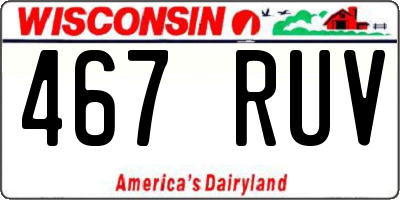 WI license plate 467RUV