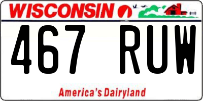 WI license plate 467RUW