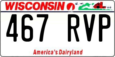 WI license plate 467RVP