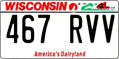 WI license plate 467RVV