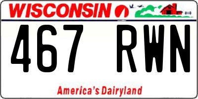 WI license plate 467RWN