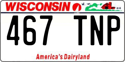 WI license plate 467TNP