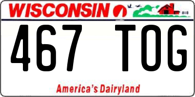 WI license plate 467TOG